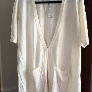 Joan Rivers Cream Open-Front Cardigan